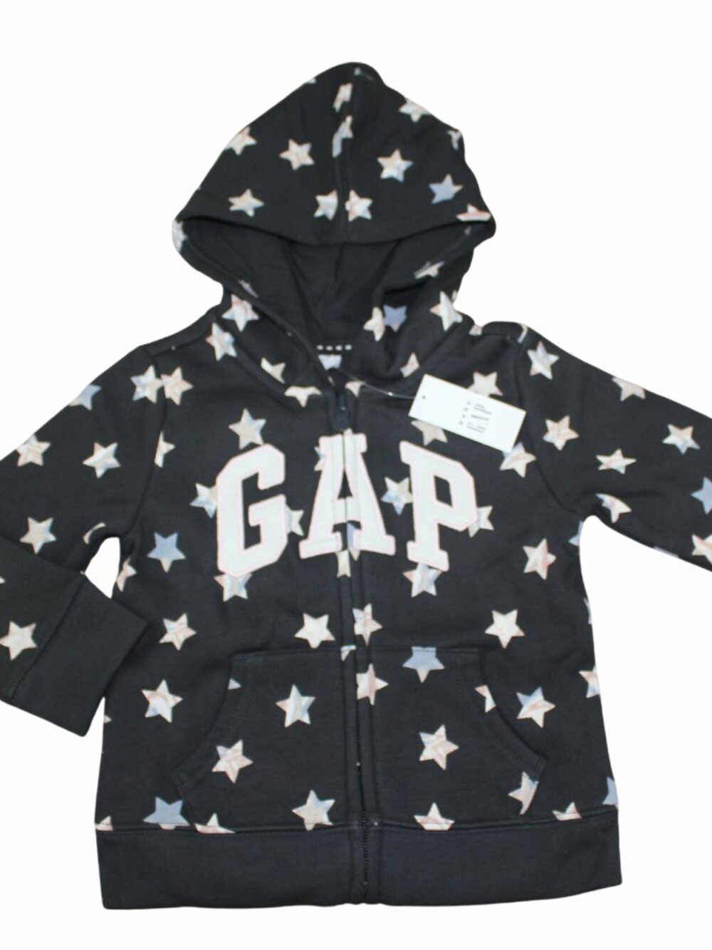 Baby GAP Star Logo Print Zip Hoodie Girls Size 3 4 5 Years Moonless Night NWT